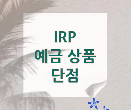 IRP-예금-단점