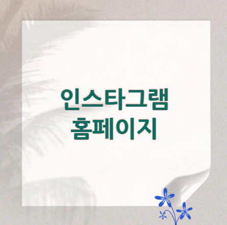 인스타그램-홈페이지