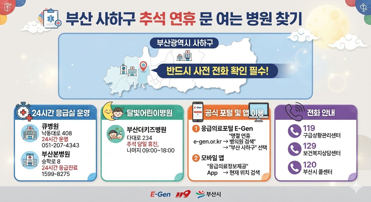 부산 사하구 추석 문 여는 병원 찾기