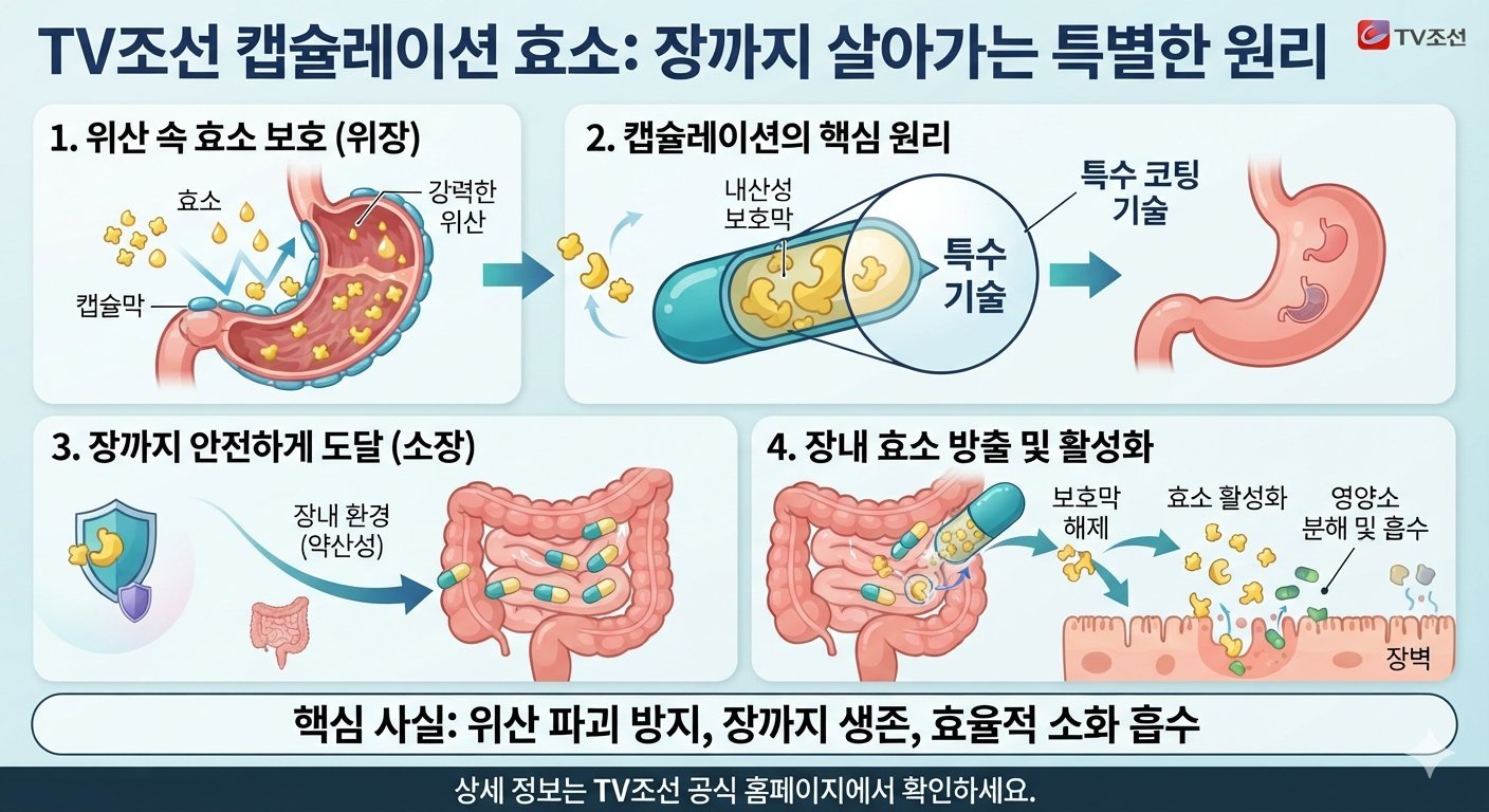 TV조선 캡슐레이션 효소 장까지 도달한다는 원리 알아보기